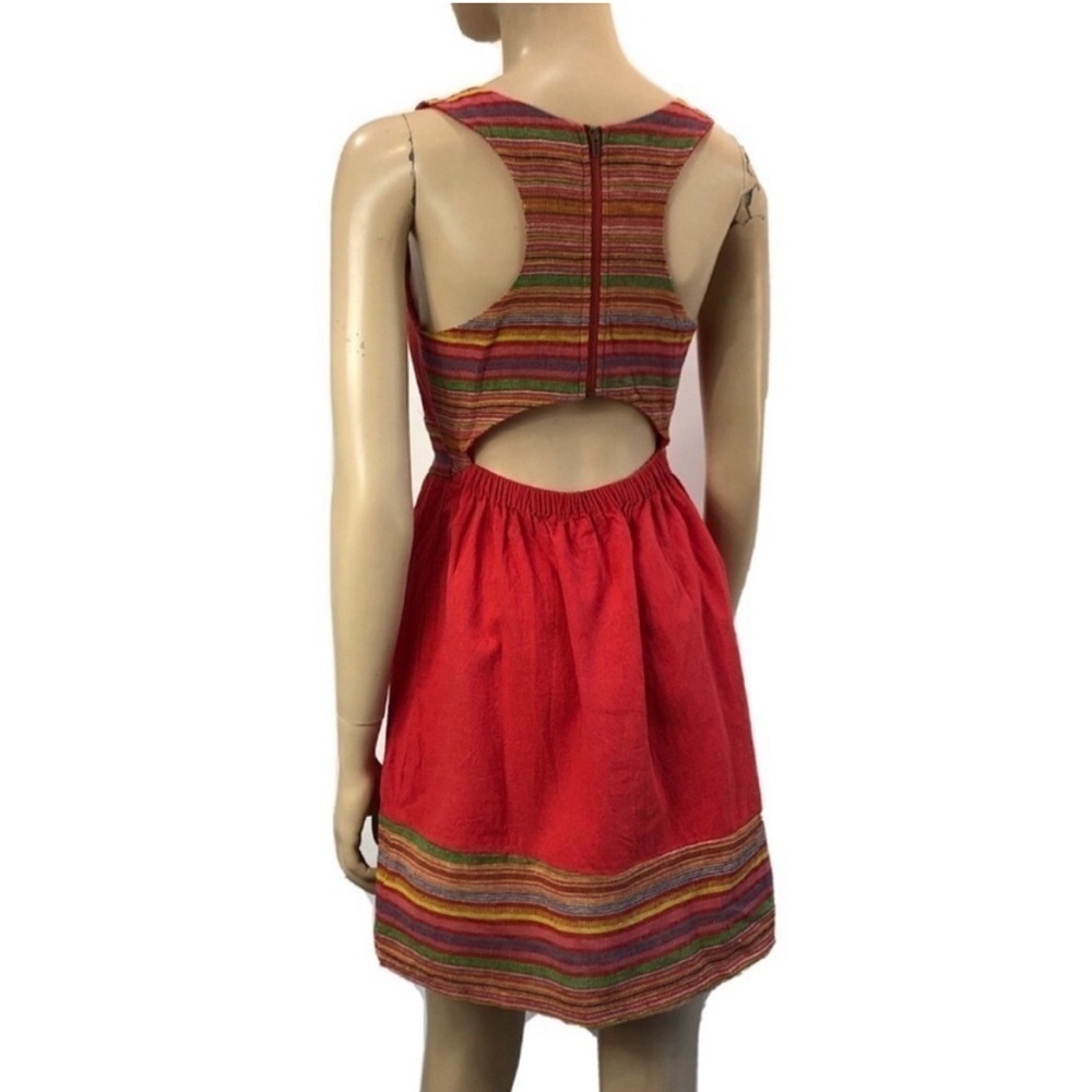 staring at stars embroidery orange dress size:S